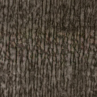 Ribbed fabric texture in muted gray-brown, featuring a repeating vertical pattern of raised ridges and shallow grooves with a matte finish.